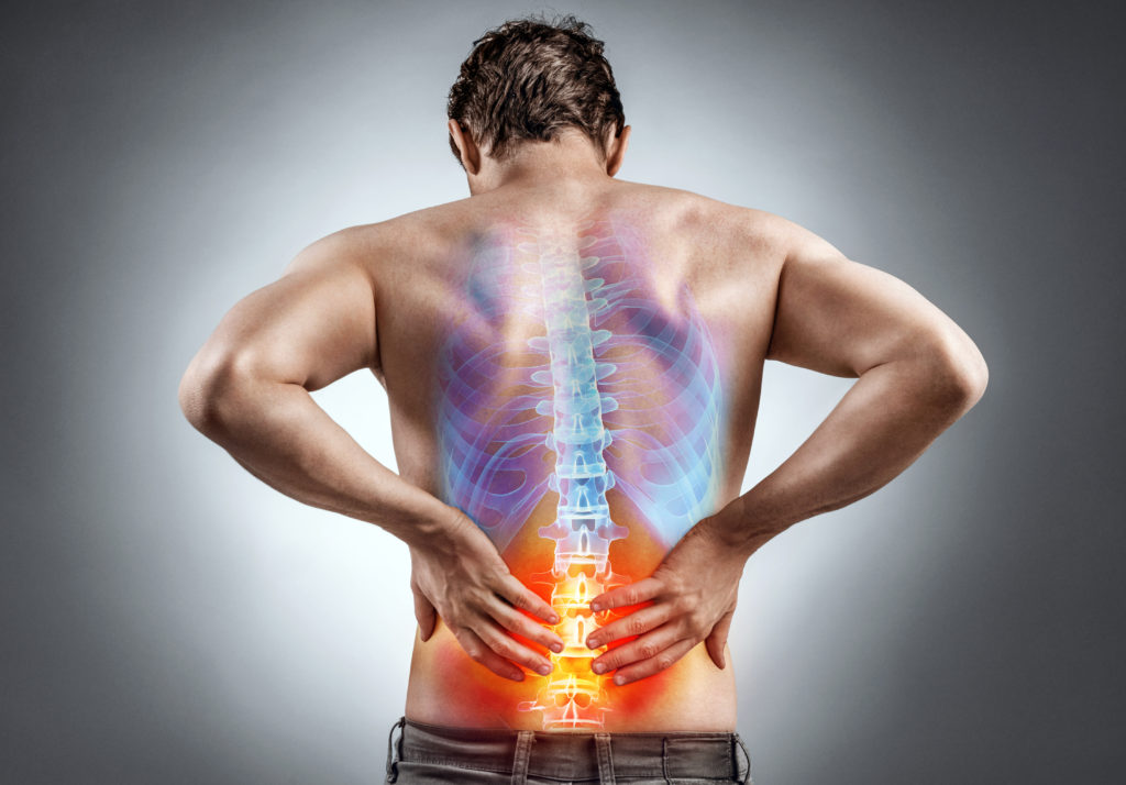 Lower back pain. Man holding his back in pain. Medical concept. Lower Back Pain